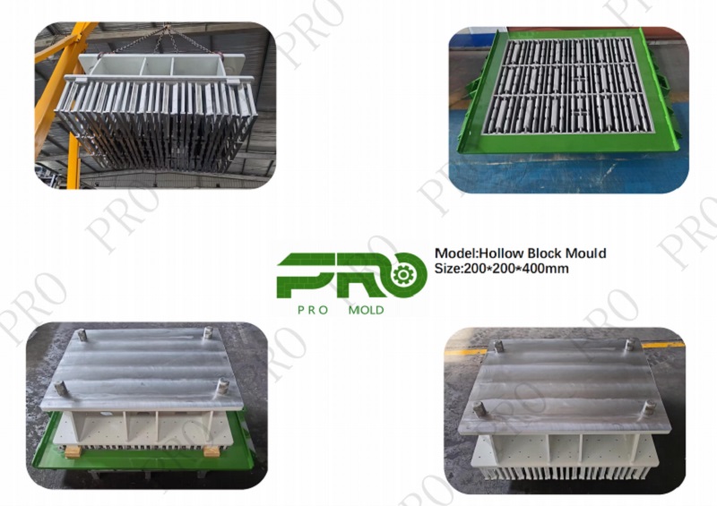Cetakan Pro Mold Hollow Block High-End Kasil Dikirim menyang Arab Saudi kanggo Mesin Pembuat Bata POYATOS